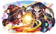 character:ainz_ooal_gown character:megumin copyright:crash_fever copyright:isekai_quartet copyright:kono_subarashii_sekai_ni_shukufuku_wo! copyright:overlord_(maruyama) general:1boy general:1girl general:anime_coloring general:armor general:artist_request general:asymmetrical_legwear general:bandaged_leg general:bandages general:belt general:black_belt general:black_cape general:black_collar general:black_gloves general:black_hair general:black_hat general:black_hood general:black_robe general:black_sclera general:black_sleeves general:black_thighhighs general:bone general:boots general:brown_footwear general:button_eyes general:buttons general:cape general:chibi general:chibi_only general:closed_mouth general:collar general:collarbone general:collared_cape general:colored_sclera general:cross-laced_clothes general:crossover general:demon_horns general:dress general:eyepatch general:fingerless_gloves general:floating_cape general:frown general:full_body general:furrowed_brow general:gloves general:hat general:hood general:horns general:in-franchise_crossover general:large_hat general:leg_wrap general:legs_apart general:lich general:light_particles general:long_sidelocks general:long_sleeves general:magic general:mismatched_legwear general:necromancer general:official_art general:official_style general:open_hand general:outline general:parted_lips general:pauldrons general:print_footwear general:red_dress general:red_eyes general:red_outline general:robe general:serious general:short_dress general:short_hair general:short_hair_with_long_locks general:shoulder_armor general:sidelocks general:single_thighhigh general:skeleton general:skull general:tachi-e general:teeth general:thighhighs general:transparent_background general:undead general:white_horns general:wide_sleeves general:witch_hat general:yellow_trim general:zettai_ryouiki meta:game_cg meta:third-party_source technical:grabber // 1300x800 // 296.6KB