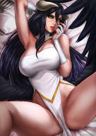 artist:dandon_fuga character:albedo copyright:madhouse copyright:overlord_(maruyama) general:ahoge general:black_hair general:black_wings general:breasts general:cleavage general:demon_girl general:detached_collar general:dress general:erotic general:eyeshadow general:fingernails general:girl general:gloves general:gradient_hair general:horn_(horns) general:huge_breasts general:lips general:long_hair general:looking_at_viewer general:lying general:no_panties general:on_back general:parted_lips general:partially_visible_vulva general:partly_fingerless_gloves general:purple_hair general:single general:slit_pupils general:spread_legs general:tall_image general:white_dress general:white_gloves general:wings general:yellow_eyes tagme technical:grabber // 800x1131 // 431.2KB