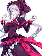 artist:kimagure_blue character:shalltear_bloodfallen copyright:overlord_(maruyama) general:1girl general::d general:bangs general:blush general:bow general:breasts general:capelet general:dress general:eyebrows_visible_through_hair general:fang general:female general:fingernails general:frilled_dress general:frills general:gothic_lolita general:hair_bow general:hair_ornament general:hands_up general:lolita_fashion general:long_hair general:long_sleeves general:looking_at_viewer general:medium_breasts general:open_mouth general:pale_skin general:ponytail general:purple_bow general:purple_capelet general:purple_dress general:red_eyes general:sharp_fingernails general:silver_hair general:smile general:solo general:striped general:striped_bow general:swept_bangs general:tied_hair general:very_long_hair medium:high_resolution medium:simple_background medium:white_background meta:revision tagme technical:grabber // 900x1200 // 926.6KB