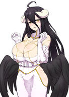 artist:dungbae character:albedo copyright:overlord_(maruyama) general:1girl general:ahoge general:bare_shoulders general:black_hair general:black_wings general:blush general:breast_squeeze general:breasts general:bursting_breasts general:curvy general:demon_girl general:demon_horns general:demon_wings general:dress general:eyebrows_visible_through_hair general:feathered_wings general:gloves general:hair_between_eyes general:hip_focus general:hip_vent general:horns general:huge_breasts general:long_hair general:looking_at_viewer general:low_wings general:nose_blush general:smile general:solo general:very_long_hair general:white_dress general:white_gloves general:wings general:yellow_eyes metadata:absurdres metadata:highres technical:grabber // 3000x4200 // 3.2MB