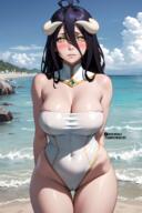 character:albedo copyright:overlord_(maruyama) general:beach general:big_breasts general:bikini general:overlord general:succubus general:thick_thighs general:waifu meta:ai_generated technical:grabber // 2726x4096 // 10.2MB