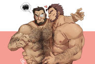 artist:ross_(doodlrenzo) character:endo_rokusuke character:gazef_stronoff copyright:overlord_(maruyama) copyright:tokunana general:2boys general:abs general:arm_hair general:bara general:beard general:blush general:brown_hair general:chest_hair general:collarbone general:completely_nude general:couple general:crossover general:dark-skinned_male general:dark_skin general:eyepatch general:facial_hair general:hairy general:hand_on_another's_waist general:heart general:kiss general:large_pectorals general:male_focus general:male_pubic_hair general:mature_male general:multiple_boys general:muscular general:muscular_male general:navel general:navel_hair general:nipples general:nude general:old general:old_man general:pectorals general:pubic_hair general:short_hair general:stomach general:thick_eyebrows general:thought_bubble general:upper_body general:wrinkled_skin general:yaoi meta:absurdres meta:commission meta:highres meta:second-party_source technical:grabber // 3851x2587 // 5.5MB