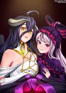 artist:neocoill character:ainz_ooal_gown character:albedo character:shalltear_bloodfallen copyright:overlord_(maruyama) general:1boy general:2girls general:ahoge general:bangs general:bare_shoulders general:black_hair general:black_wings general:blush general:bow general:breasts general:cleavage general:demon_girl general:demon_horns general:demon_wings general:dress general:fang general:feathered_wings general:frilled_dress general:frills general:gloves general:gothic_lolita general:hair_between_eyes general:horns general:large_breasts general:lolita_fashion general:long_hair general:long_sleeves general:looking_at_viewer general:medium_breasts general:multiple_girls general:patreon_username general:ponytail general:red_eyes general:silver_hair general:slit_pupils general:smile general:vampire general:very_long_hair general:watermark general:web_address general:white_dress general:white_gloves general:wings general:yellow_eyes technical:grabber // 601x850 // 178.4KB