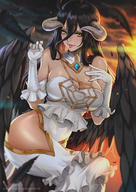artist:magion02 character:albedo copyright:overlord_(maruyama) general:1girl general:black_hair general:blush general:breasts general:cleavage general:demon_girl general:dress general:frilled_gloves general:frills general:gloves general:horns general:jewelry general:large_breasts general:lips general:long_hair general:looking_at_viewer general:smile general:solo general:thighs general:white_dress general:white_gloves general:wings meta:highres technical:grabber // 1000x1414 // 1.2MB