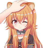 artist:satori_(ymoy) character:raphtalia copyright:tate_no_yuusha_no_nariagari general:1girl general:animal_ear_fluff general:animal_ears general:blush general:brown_hair general:closed_mouth general:collarbone general:grey_shirt general:hair_between_eyes general:headpat general:long_hair general:one_eye_closed general:out_of_frame general:raccoon_ears general:raccoon_girl general:red_eyes general:ribbed_shirt general:shirt general:simple_background general:solo_focus general:upper_body general:white_background meta:commentary_request technical:grabber // 500x560 // 50.6KB