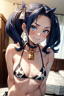character:melty_q_melromarc copyright:tate_no_yuusha_no_nariagari general:blue_eyes general:blue_hair general:cow_bikini general:cowbell general:hair_ornament general:small_breasts general:twintails meta:ai_generated meta:stable_diffusion technical:grabber // 598x900 // 200.4KB