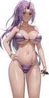 artist:jasony character:shion_(tensei_shitara_slime_datta_ken) copyright:tensei_shitara_slime_datta_ken general:1girl general:bikini general:black_horns general:breasts general:closed_mouth general:feet_out_of_frame general:hand_on_own_hip general:holding general:horns general:large_breasts general:long_hair general:navel general:oni general:oni_horns general:ponytail general:purple_bikini general:purple_eyes general:purple_hair general:sidelocks general:simple_background general:single_horn general:smile general:solo general:standing general:striped_bikini general:striped_clothes general:swimsuit general:very_long_hair general:white_background meta:absurdres meta:commentary meta:highres technical:grabber // 2503x4932 // 4.3MB
