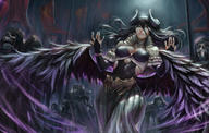 character:albedo copyright:overlord_(maruyama) general:1girl general:bangs general:belt general:black_feathers general:black_hair general:black_wings general:breasts general:cleavage general:dress general:feathered_wings general:feathers general:female general:fingerless_gloves general:flowing_hair general:gloves general:hair_between_eyes general:horns general:large_breasts general:long_hair general:long_skirt general:sekaizero general:skirt general:skull general:slit_pupils general:smile general:solo general:weapon general:wings general:yellow_eyes general:zombie medium:high_resolution medium:very_high_resolution tagme technical:grabber // 3917x2480 // 885.8KB