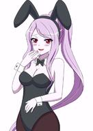 artist:hfxpins character:shalltear_bloodfallen copyright:overlord_(maruyama) general:blue_hair general:blush general:bunny_ears general:bunnysuit general:cleavage general:cosplay technical:grabber // 528x743 // 220.1KB